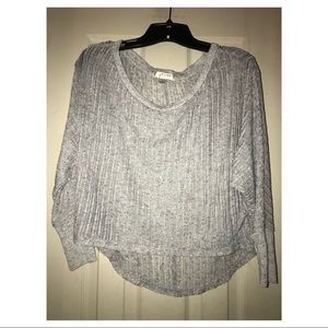 KENAR (S) GREY 3/4 SLV OVERSIZED KNIT TOP EUC